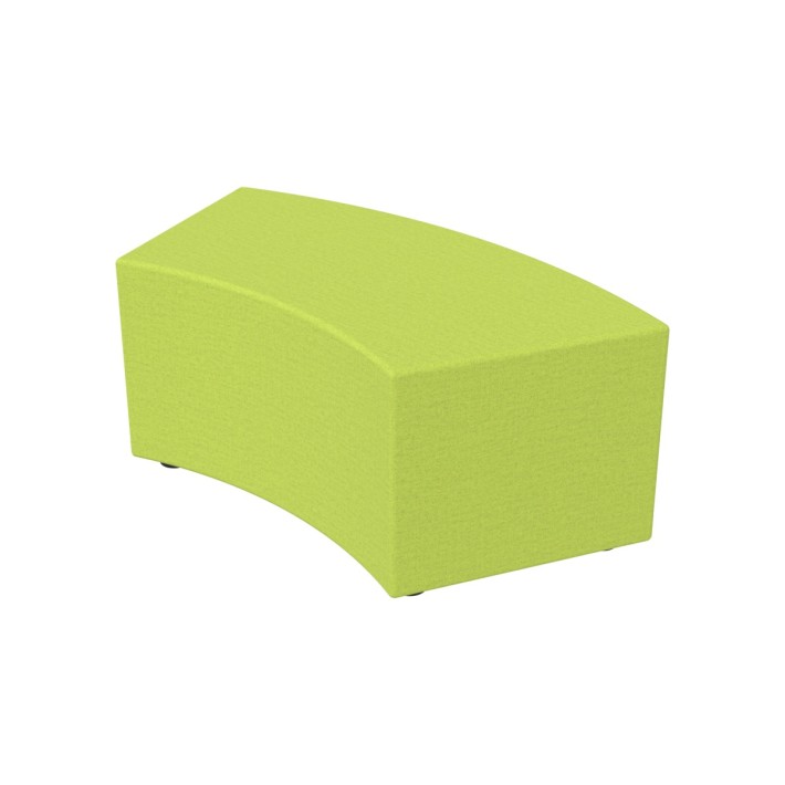 Pouf Semirigido Angolare - Similpelle e Imbottitura Ignifuga CL1 - Profondità 48cm, h43 cm - Colore Verde Chiaro