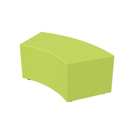 Pouf Semirigido Angolare - Similpelle e Imbottitura Ignifuga CL1 - Profondità 48cm, h43 cm - Colore Verde Chiaro