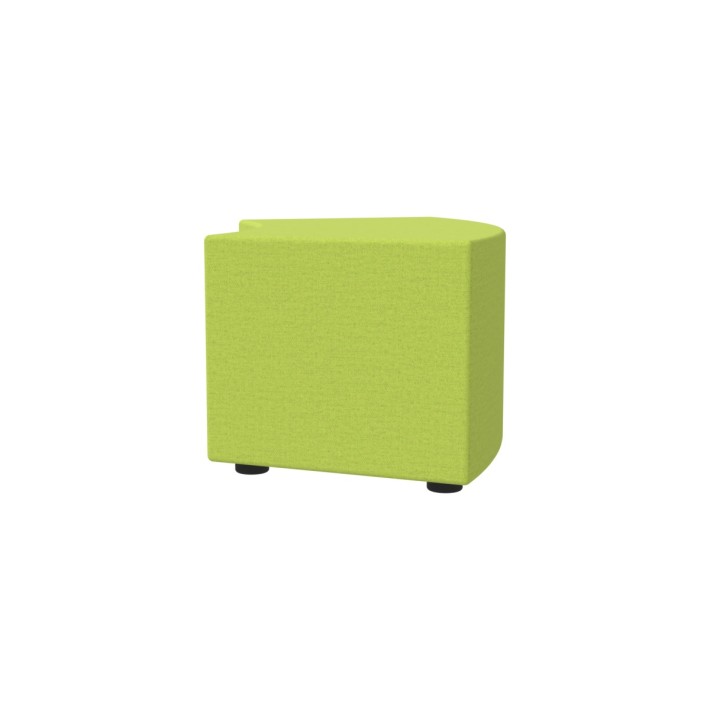 Pouf Semirigido Angolare - Similpelle e Imbottitura Ignifuga CL1 - Profondità 48cm, h43 cm - Colore Verde Chiaro