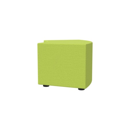 Pouf Semirigido Angolare - Similpelle e Imbottitura Ignifuga CL1 - Profondità 48cm, h43 cm - Colore Verde Chiaro