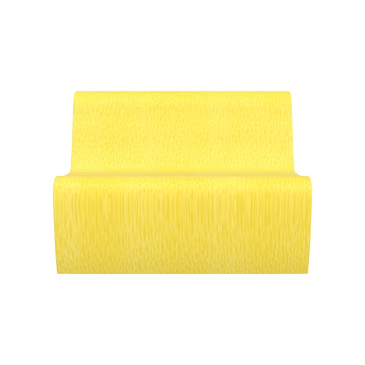Pouf Morbido DIVANO 2 POSTI Ignifuga CL1 - Dimensioni 70 x 50 x H 25 cm - Colore Giallo