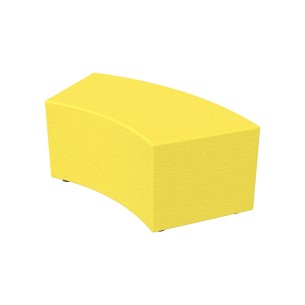 Pouf Semirigido Angolare - Similpelle e Imbottitura Ignifuga CL1 - Profondità 48cm, h43 cm - Colore Giallo