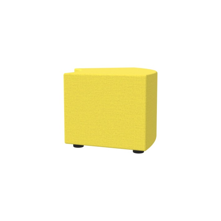 Pouf Semirigido Angolare - Similpelle e Imbottitura Ignifuga CL1 - Profondità 48cm, h43 cm - Colore Giallo