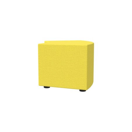 Pouf Semirigido Angolare - Similpelle e Imbottitura Ignifuga CL1 - Profondità 48cm, h43 cm - Colore Giallo