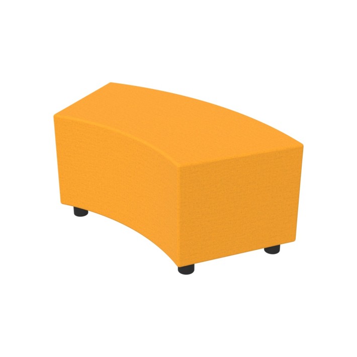 Pouf Semirigido Angolare - Similpelle e Imbottitura Ignifuga CL1 - Profondità 48 cm, h 46,5 cm - Colore Arancione
