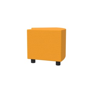 Pouf Semirigido Angolare - Similpelle e Imbottitura Ignifuga CL1 - Profondità 48 cm, h 46,5 cm - Colore Arancione 2