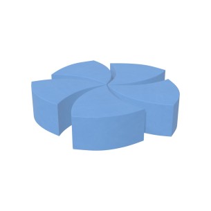 Pouf Morbido SEDUTA GIRANDOLA in Similpelle e Imbottitura Ignifuga CL1 - Diametro 120 cm, H 30 cm - Densità 27 kg/mc - 