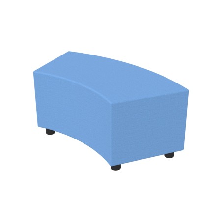 Pouf Semirigido Angolare - Similpelle e Imbottitura Ignifuga CL1 - Profondità 48 cm, h 46,5 cm - Colore Azzurro