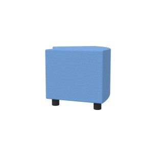 Pouf Semirigido Angolare - Similpelle e Imbottitura Ignifuga CL1 - Profondità 48 cm, h 46,5 cm - Colore Azzurro 2