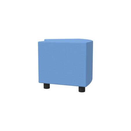 Pouf Semirigido Angolare - Similpelle e Imbottitura Ignifuga CL1 - Profondità 48 cm, h 46,5 cm - Colore Azzurro