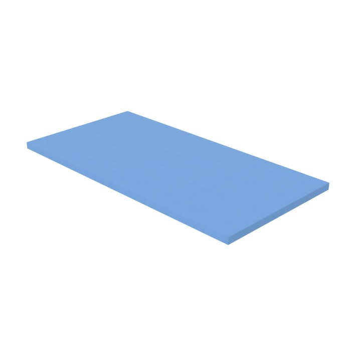 Pouf Morbido Tappeto Ignifugo CL1 - Dimensioni 200 x 100 x H 5 cm - Colore Azzurro