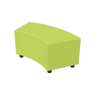 Pouf Semirigido Angolare - Similpelle e Imbottitura Ignifuga CL1 - Profondità 48 cm, h 46,5 cm - Colore Verde Chiaro