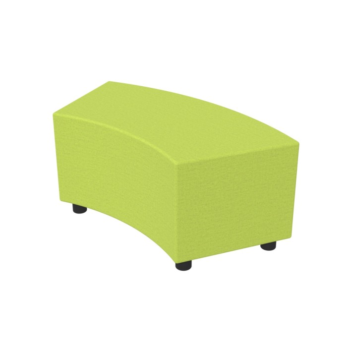 Pouf Semirigido Angolare - Similpelle e Imbottitura Ignifuga CL1 - Profondità 48 cm, h 46,5 cm - Colore Verde Chiaro