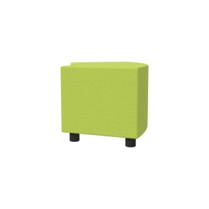 Pouf Semirigido Angolare - Similpelle e Imbottitura Ignifuga CL1 - Profondità 48 cm, h 46,5 cm - Colore Verde Chiaro 2