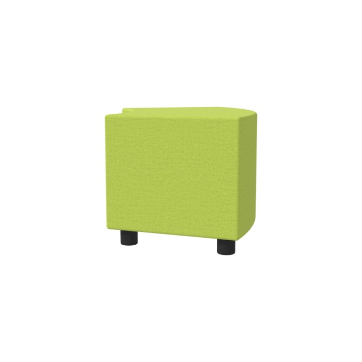 Pouf Semirigido Angolare - Similpelle e Imbottitura Ignifuga CL1 - Profondità 48 cm, h 46,5 cm - Colore Verde Chiaro