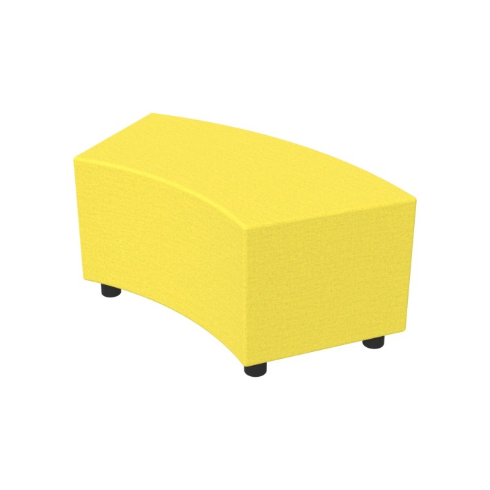 Pouf Semirigido Angolare - Similpelle e Imbottitura Ignifuga CL1 - Profondità 48 cm, h 46,5 cm - Colore Giallo