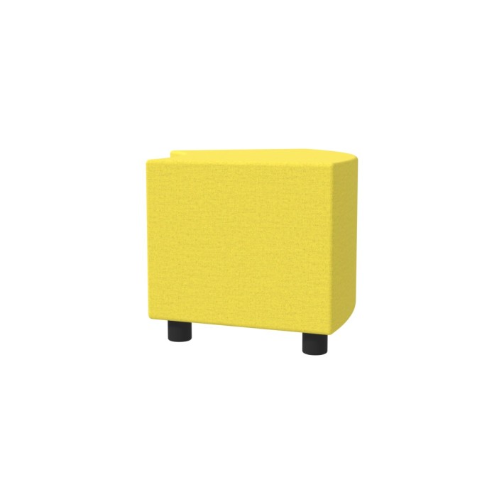 Pouf Semirigido Angolare - Similpelle e Imbottitura Ignifuga CL1 - Profondità 48 cm, h 46,5 cm - Colore Giallo