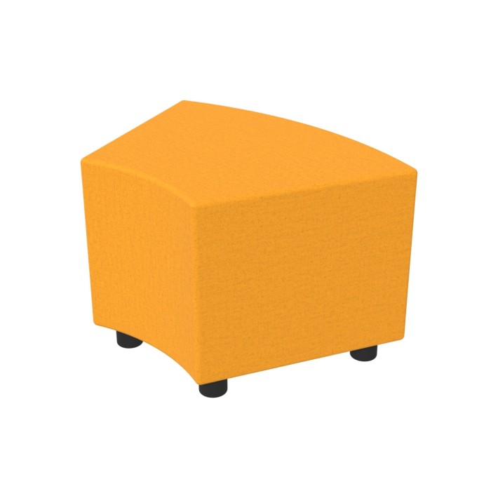 Pouf Semirigido Angolare - Similpelle e Imbottitura Ignifuga CL1 - Profondità 48cm, h 46,5 cm - Colore Arancione