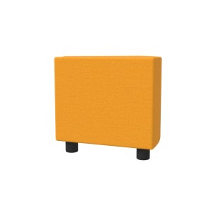 Pouf Semirigido Angolare - Similpelle e Imbottitura Ignifuga CL1 - Profondità 48cm, h 46,5 cm - Colore Arancione 2