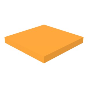Pouf Morbido Tappeto Ignifugo CL1 - Dimensioni Lato 45 x H 5 cm - Colore Arancione