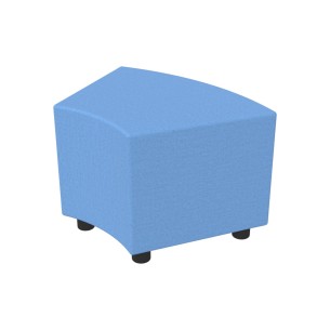 Pouf Semirigido Angolare - Similpelle e Imbottitura Ignifuga CL1 - Profondità 48cm, h 46,5 cm - Colore Azzurro