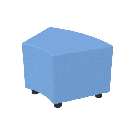 Pouf Semirigido Angolare - Similpelle e Imbottitura Ignifuga CL1 - Profondità 48cm, h 46,5 cm - Colore Azzurro