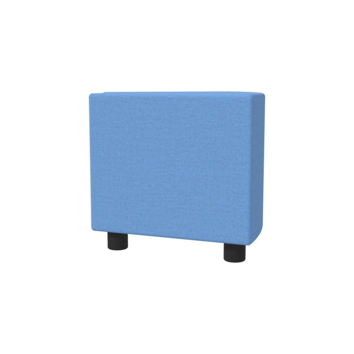 Pouf Semirigido Angolare - Similpelle e Imbottitura Ignifuga CL1 - Profondità 48cm, h 46,5 cm - Colore Azzurro