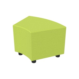 Pouf Semirigido Angolare - Similpelle e Imbottitura Ignifuga CL1 - Profondità 48cm, h 46,5 cm - Colore Verde Chiaro