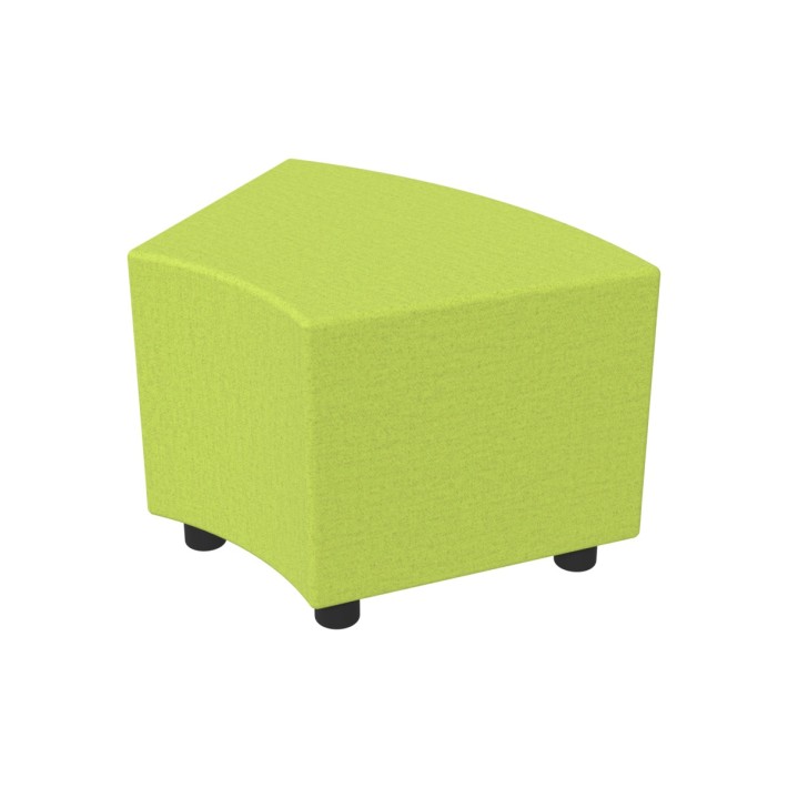 Pouf Semirigido Angolare - Similpelle e Imbottitura Ignifuga CL1 - Profondità 48cm, h 46,5 cm - Colore Verde Chiaro