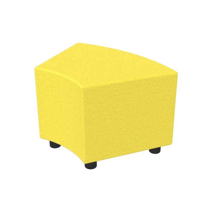 Pouf Semirigido Angolare - Similpelle e Imbottitura Ignifuga CL1 - Profondità 48cm, h 46,5 cm - Colore Giallo