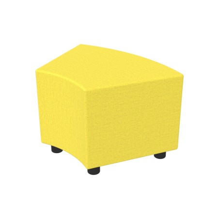 Pouf Semirigido Angolare - Similpelle e Imbottitura Ignifuga CL1 - Profondità 48cm, h 46,5 cm - Colore Giallo