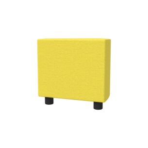 Pouf Semirigido Angolare - Similpelle e Imbottitura Ignifuga CL1 - Profondità 48cm, h 46,5 cm - Colore Giallo 2
