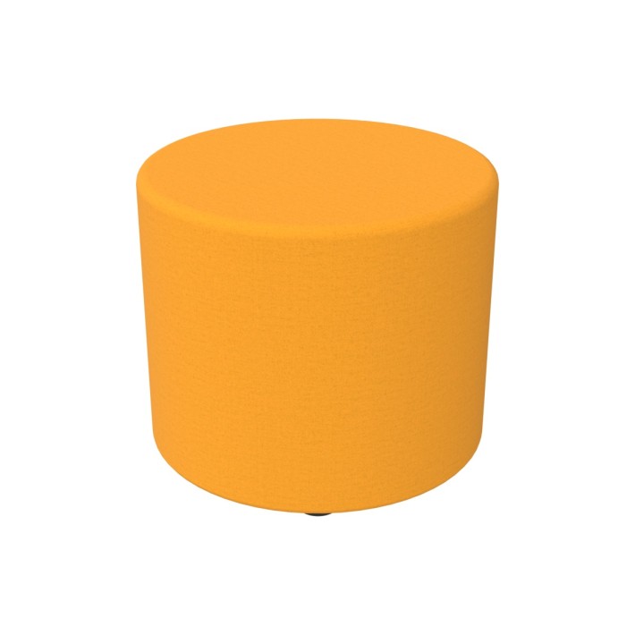 Pouf Semirigido Cilindro - Similpelle e Imbottitura Ignifuga CL1 - Diametro 48cm, h 43 cm - Colore Arancione
