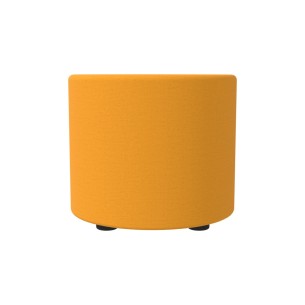 Pouf Semirigido Cilindro - Similpelle e Imbottitura Ignifuga CL1 - Diametro 48cm, h 43 cm - Colore Arancione 2