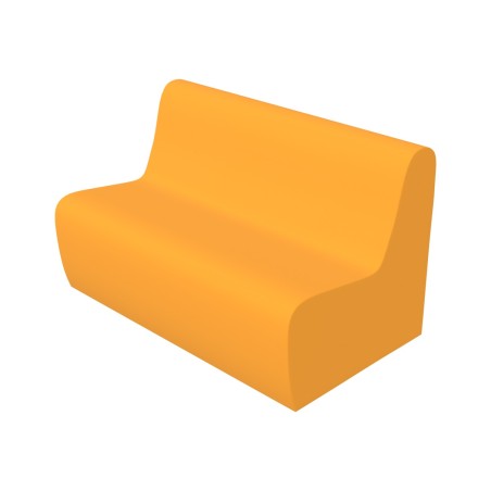 Pouf Morbido DIVANO 2 POSTI Ignifuga CL1 - Dimensioni 100 x 60 x H 32 cm - Colore Arancione