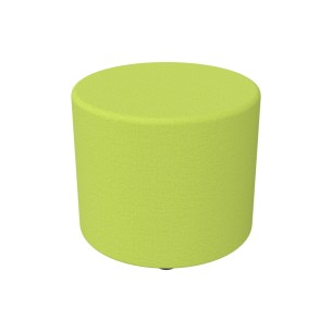 Pouf Semirigido Cilindro - Similpelle e Imbottitura Ignifuga CL1 - Diametro 48cm, h 43 cm - Colore Verde Chiaro