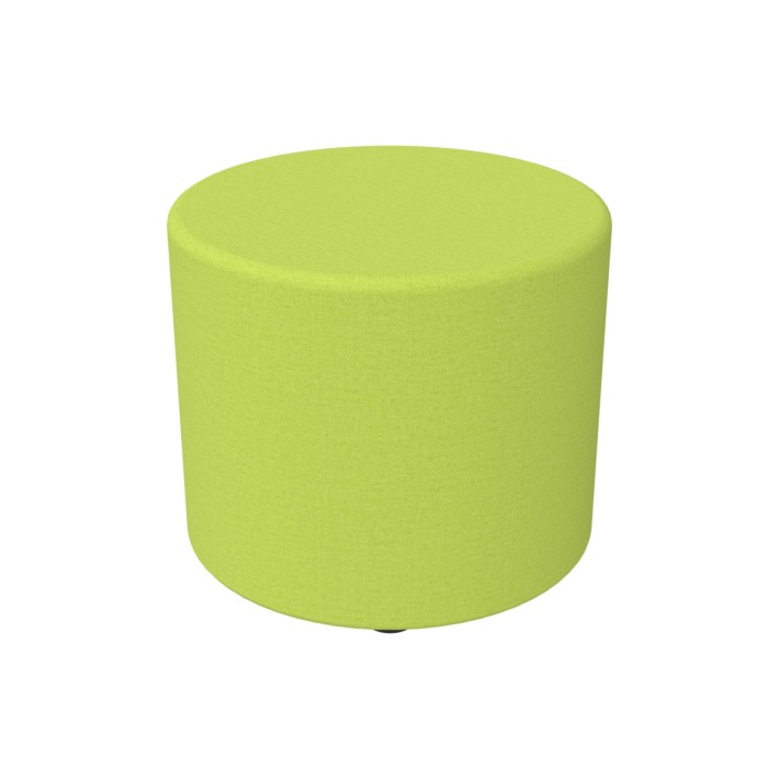 Pouf Semirigido Cilindro - Similpelle e Imbottitura Ignifuga CL1 - Diametro 48cm, h 43 cm - Colore Verde Chiaro