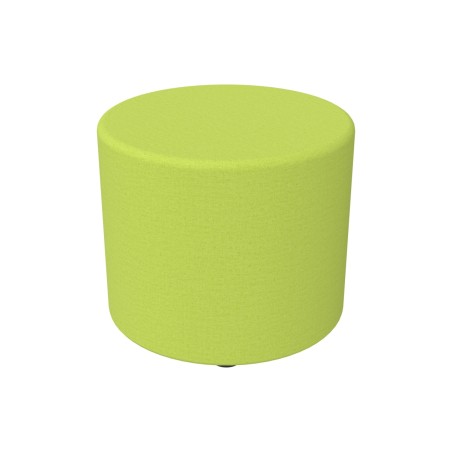 Pouf Semirigido Cilindro - Similpelle e Imbottitura Ignifuga CL1 - Diametro 48cm, h 43 cm - Colore Verde Chiaro