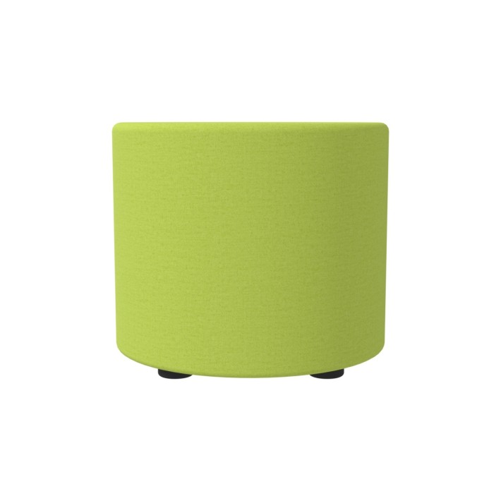 Pouf Semirigido Cilindro - Similpelle e Imbottitura Ignifuga CL1 - Diametro 48cm, h 43 cm - Colore Verde Chiaro
