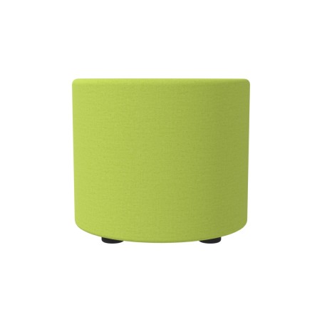 Pouf Semirigido Cilindro - Similpelle e Imbottitura Ignifuga CL1 - Diametro 48cm, h 43 cm - Colore Verde Chiaro