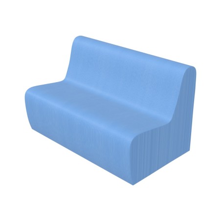 Pouf Morbido DIVANO 2 POSTI Ignifuga CL1 - Dimensioni 100 x 60 x H 32 cm - Colore Azzurro