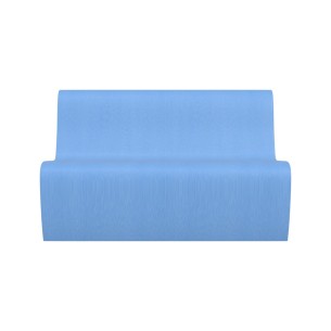 Pouf Morbido DIVANO 2 POSTI Ignifuga CL1 - Dimensioni 100 x 60 x H 32 cm - Colore Azzurro 2