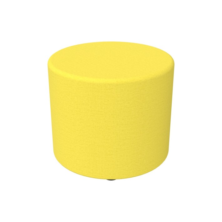 Pouf Semirigido Cilindro - Similpelle e Imbottitura Ignifuga CL1 - Diametro 48cm, h 43 cm - Colore Giallo