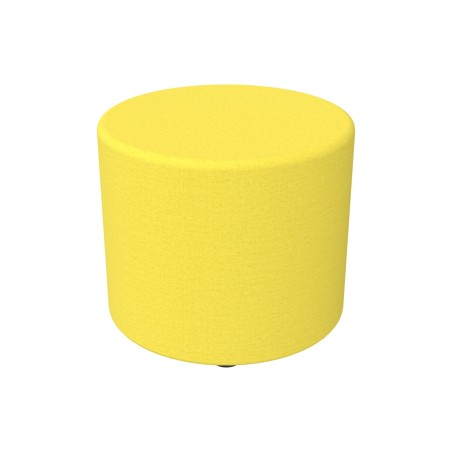 Pouf Semirigido Cilindro - Similpelle e Imbottitura Ignifuga CL1 - Diametro 48cm, h 43 cm - Colore Giallo