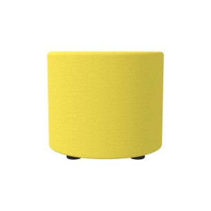 Pouf Semirigido Cilindro - Similpelle e Imbottitura Ignifuga CL1 - Diametro 48cm, h 43 cm - Colore Giallo 2
