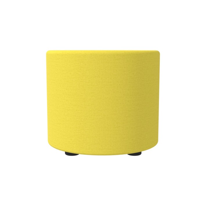 Pouf Semirigido Cilindro - Similpelle e Imbottitura Ignifuga CL1 - Diametro 48cm, h 43 cm - Colore Giallo