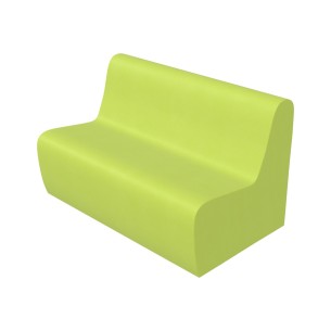 Pouf Morbido DIVANO 2 POSTI Ignifuga CL1 - Dimensioni 100 x 60 x H 32 cm - Colore Verde Chiaro