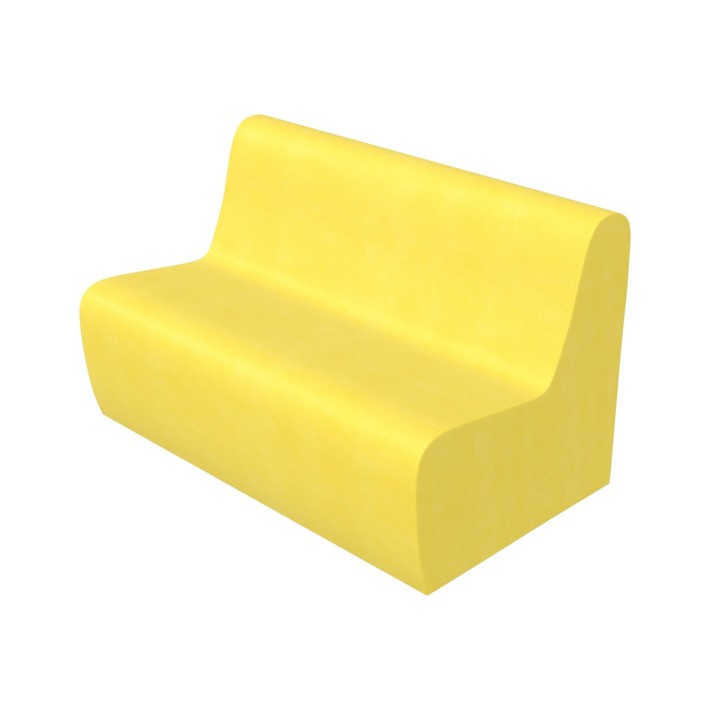 Pouf Morbido DIVANO 2 POSTI Ignifuga CL1 - Dimensioni 100 x 60 x H 32 cm - Colore Giallo