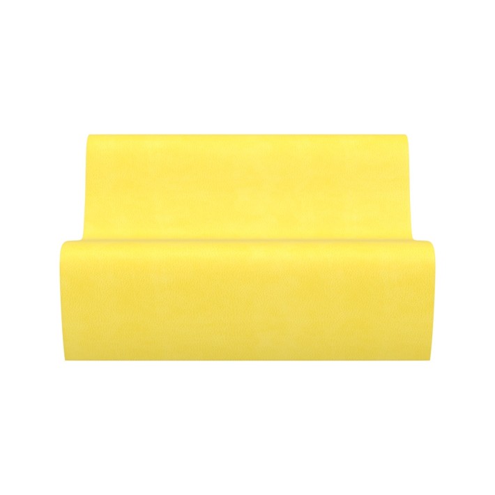 Pouf Morbido DIVANO 2 POSTI Ignifuga CL1 - Dimensioni 100 x 60 x H 32 cm - Colore Giallo