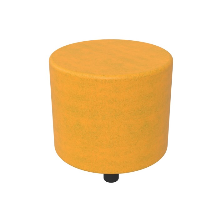 Pouf Semirigido Cilindro - Similpelle e Imbottitura Ignifuga CL1 - Diametro 48cm, h 46,5 cm - Colore Arancione